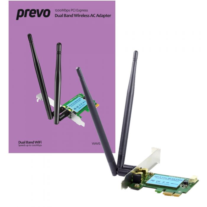 Prevo 1200Mbps PCI Express Dual Band Wireless AC Adapter