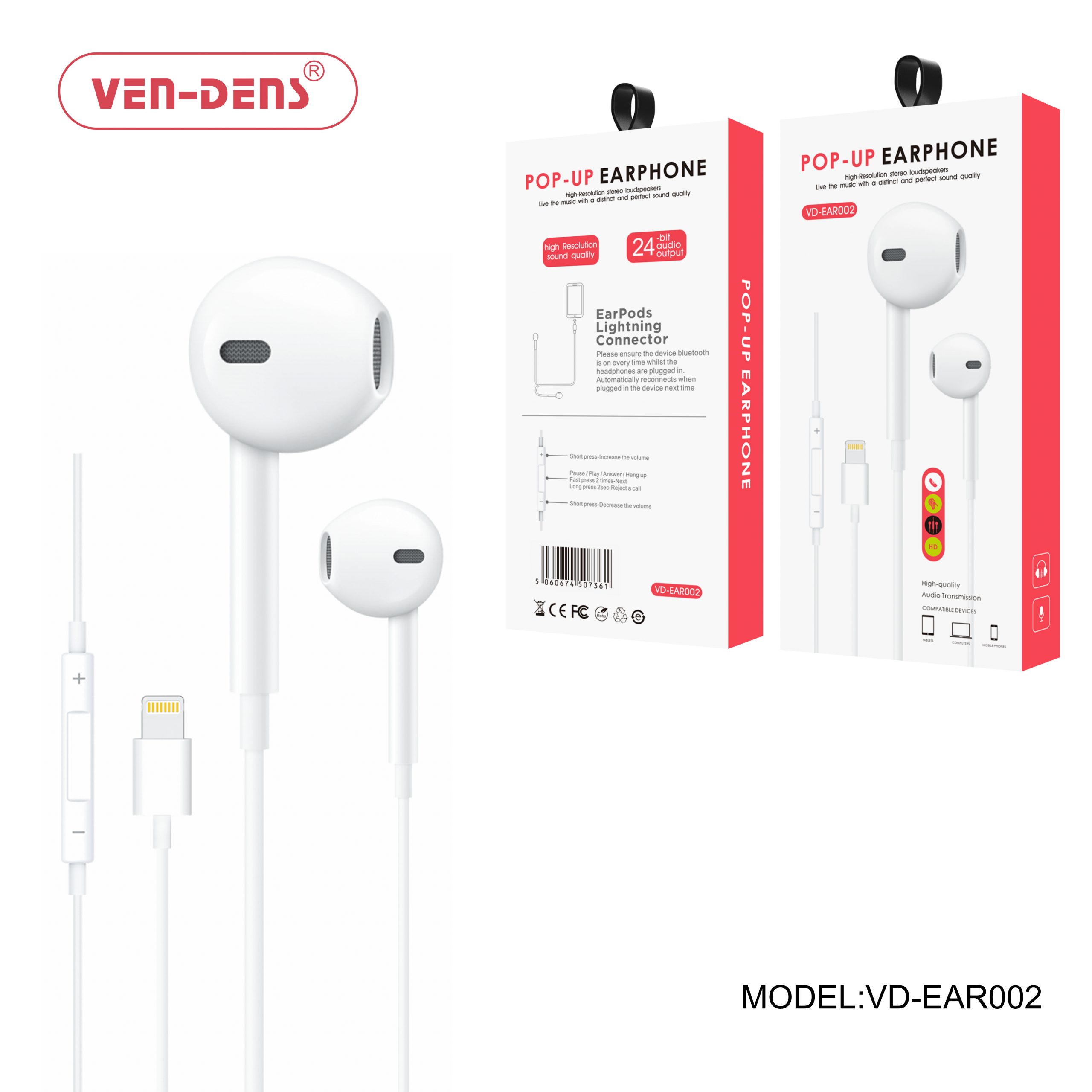 Ven Dens Pop Up Earphones