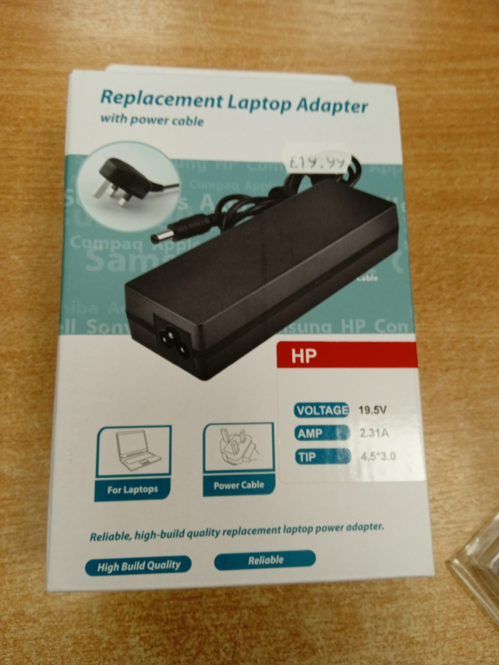 HP 19.5V 2.31A 4.5*3.0mm Tip Replacement Charger